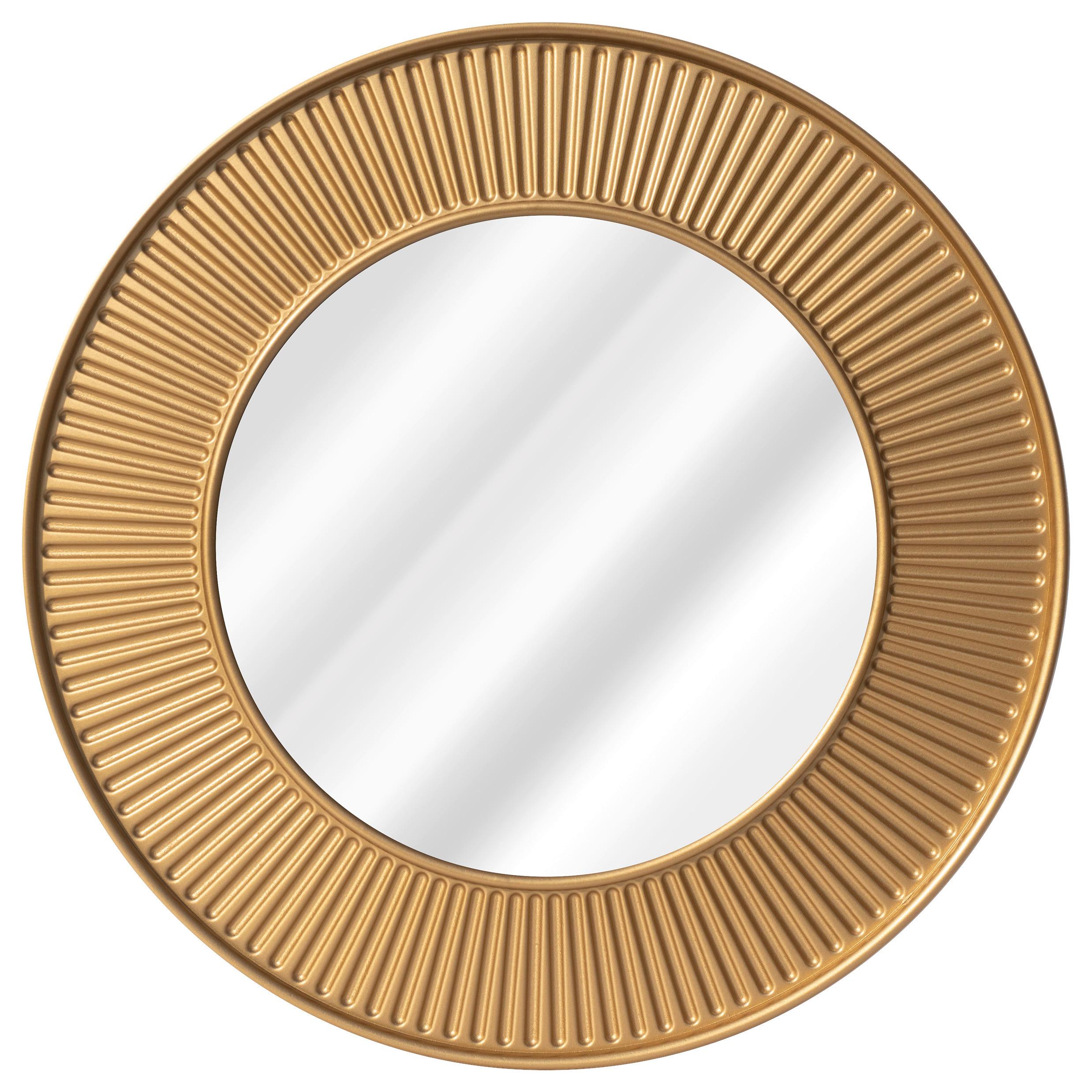 Zidno Ogledalo Venus - zlatne boje, Moderno, staklo/drvni materijal (80/80/2cm) - Modern Living