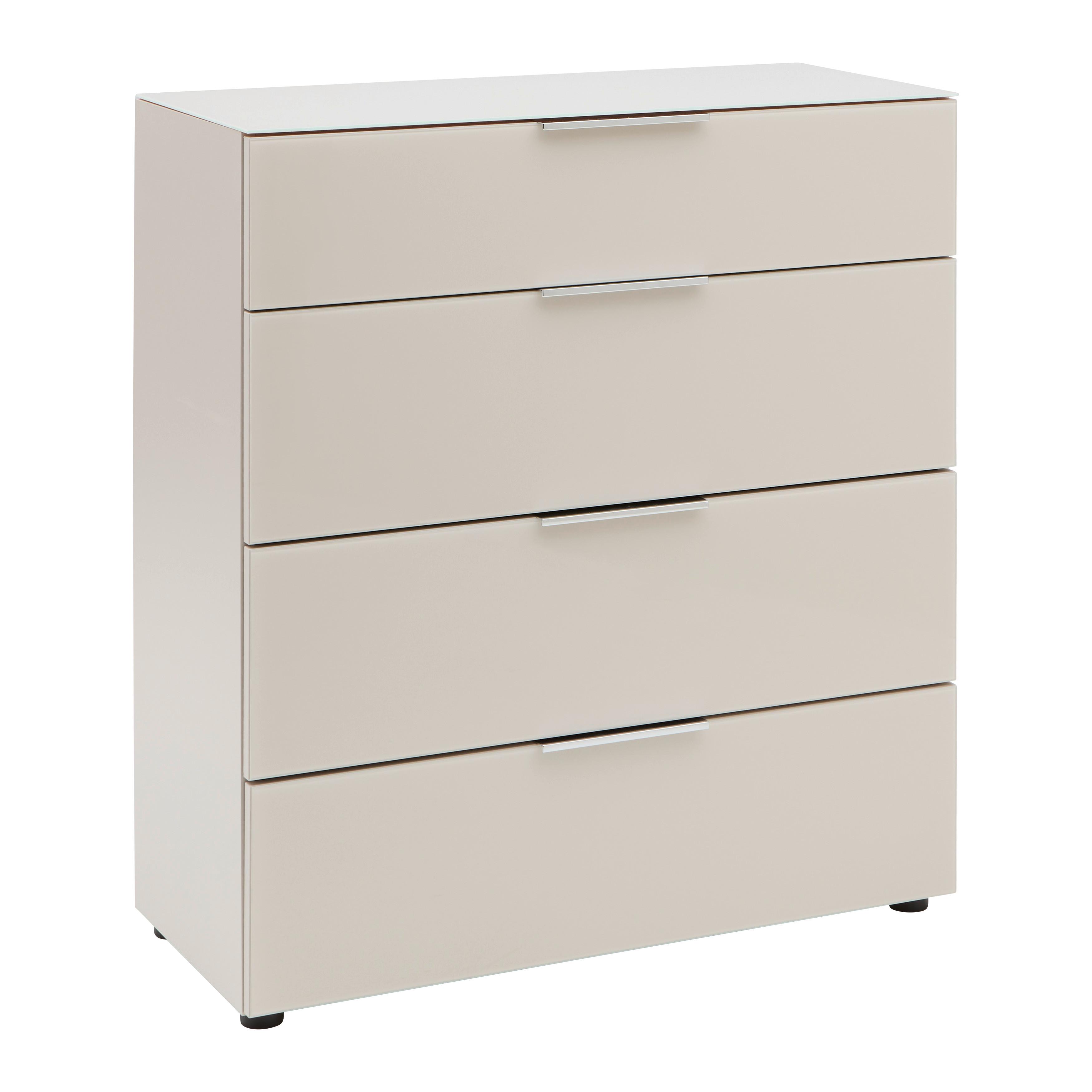 Kommode Siena Kaschmir - Chromfarben/Kaschmir, Modern, Glas/Holzwerkstoff (90/99/40cm) - Mömax