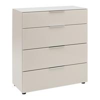 Kommode Siena Kaschmir - Chromfarben/Kaschmir, Modern, Glas/Holzwerkstoff (90/99/40cm) - Mömax