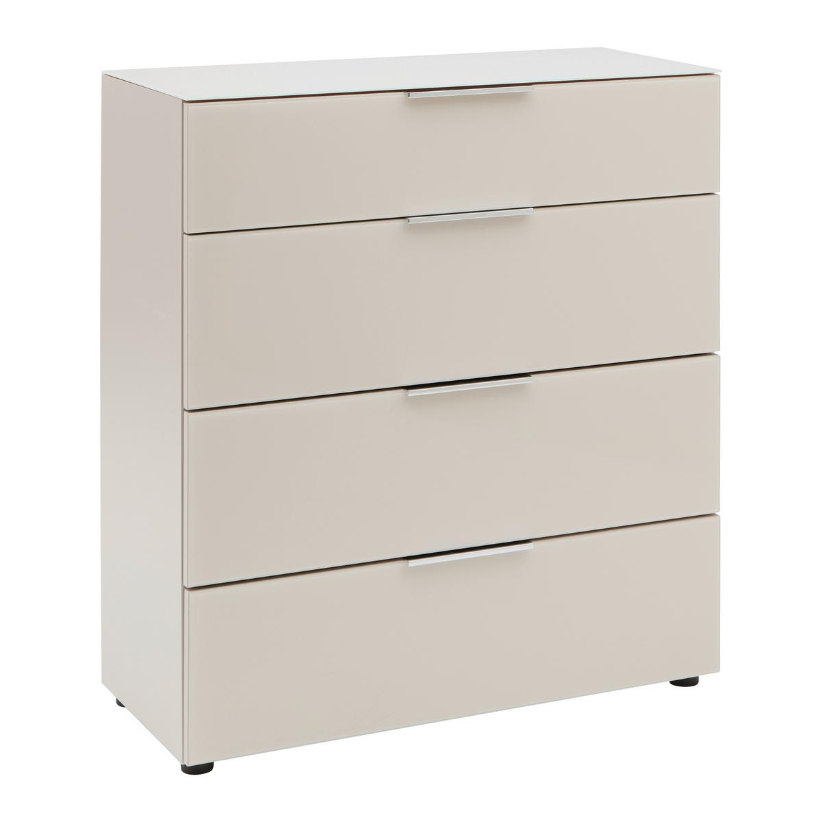 Kommode Siena Kaschmir - Chromfarben/Kaschmir, Modern, Glas/Holzwerkstoff (90/99/40cm) - Mömax