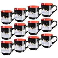 BECHERSET GLÜHWEINBECHERSET - Rot/Schwarz, Trend, Keramik (250ml) - Mäser