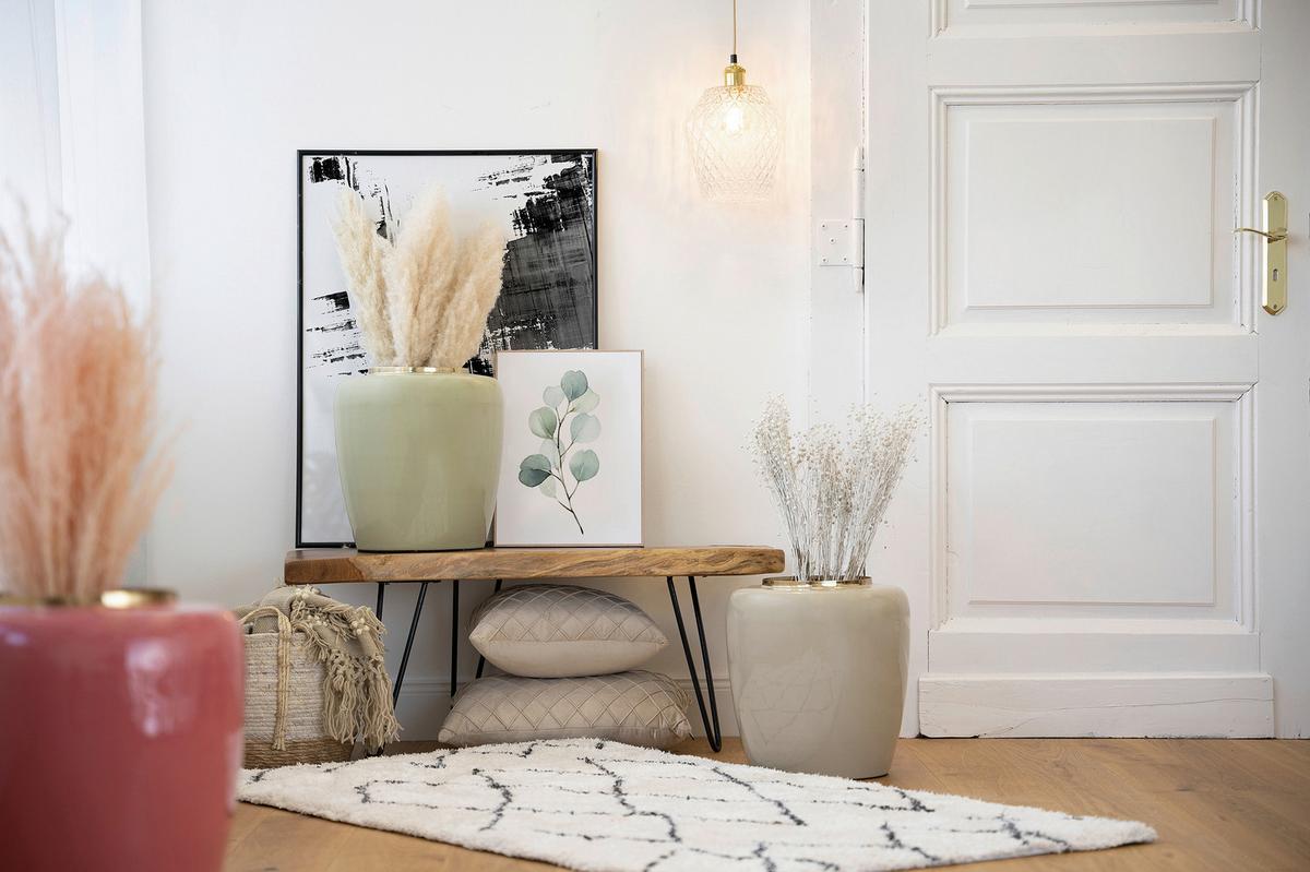 VASE ART DECO 125 - Goldfarben/Mintgrün, Trend, Metall (34/34/36.5cm) - Kayoom