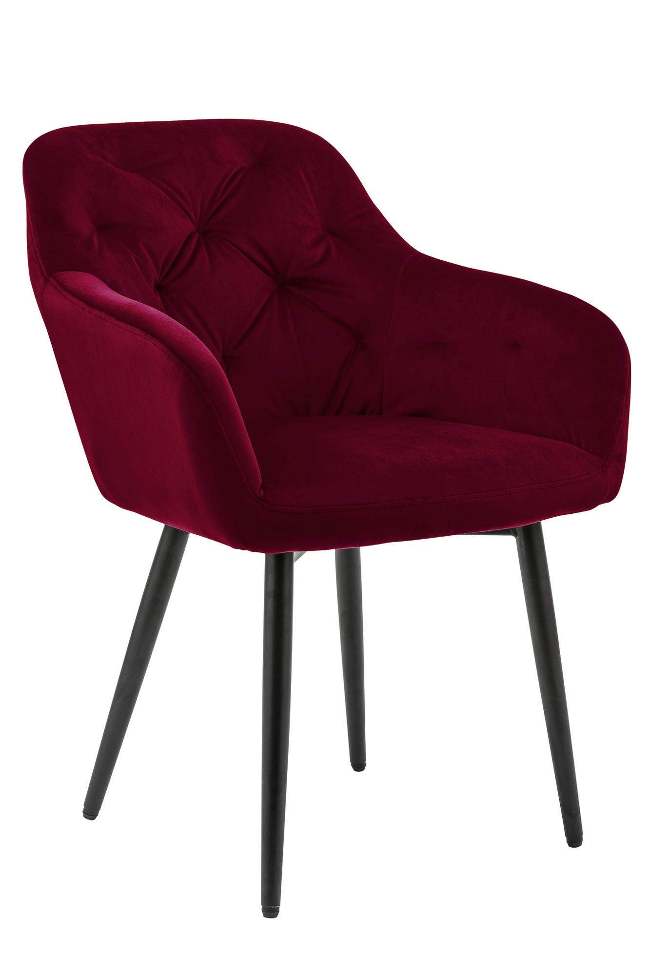 Naslanjač Samt, Rdeča - rdeča/črna, Moderno, kovina/tekstil (61/85/45cm) - MID.YOU