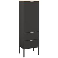 Visoka Komoda Lima, Barva Grafita, Barva Hrasta - barve aluminija/barve grafita, Trend, kovina/leseni material (40/138/42cm) - Stylife