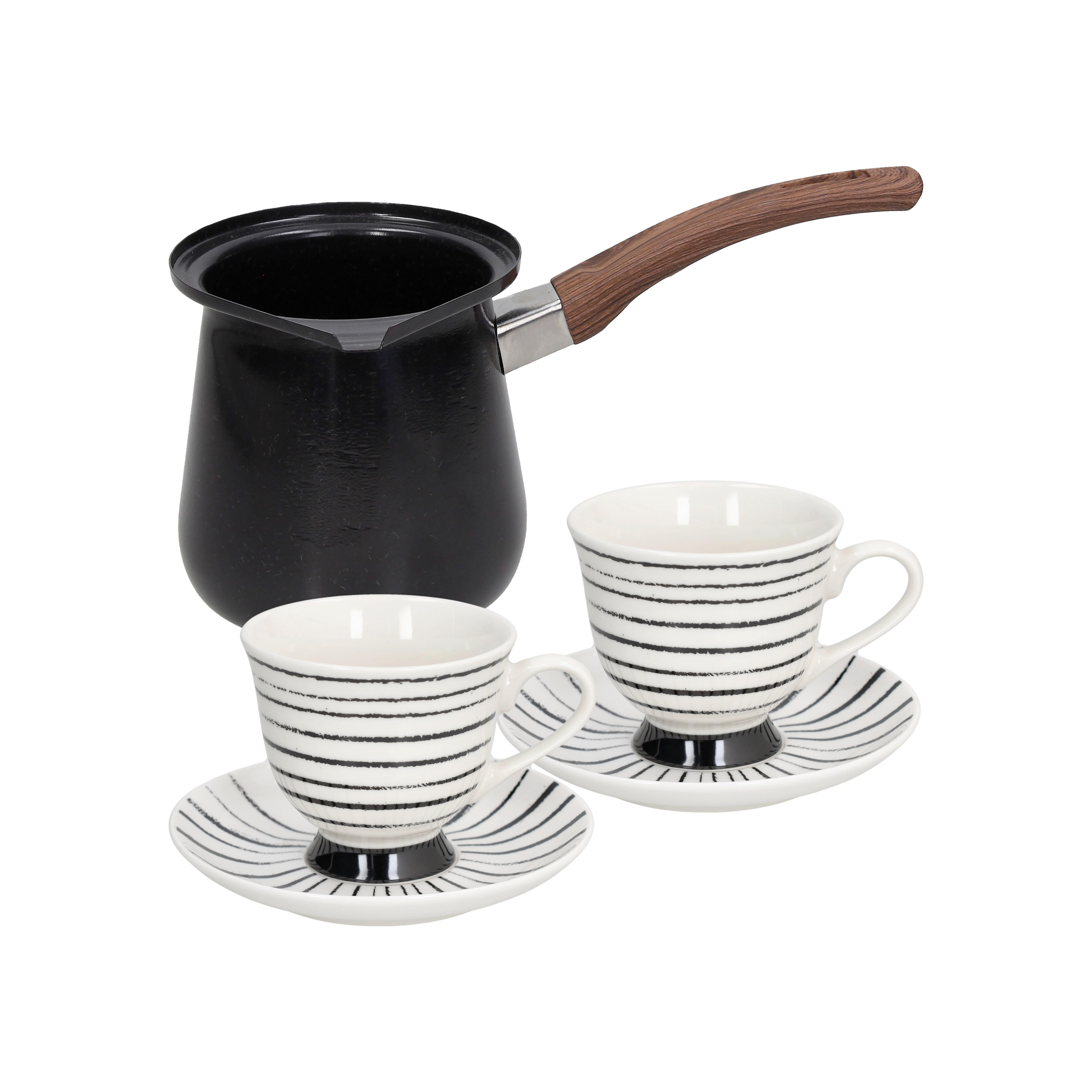 Dežva In Skodelici V Setu Iris Black & White - Konvencionalno (0,77l) - Tognana