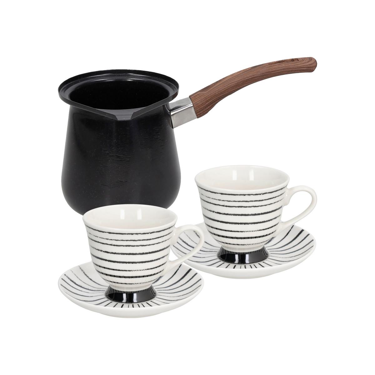 Dežva In Skodelici V Setu Iris Black & White - Konvencionalno (0,77l) - Tognana