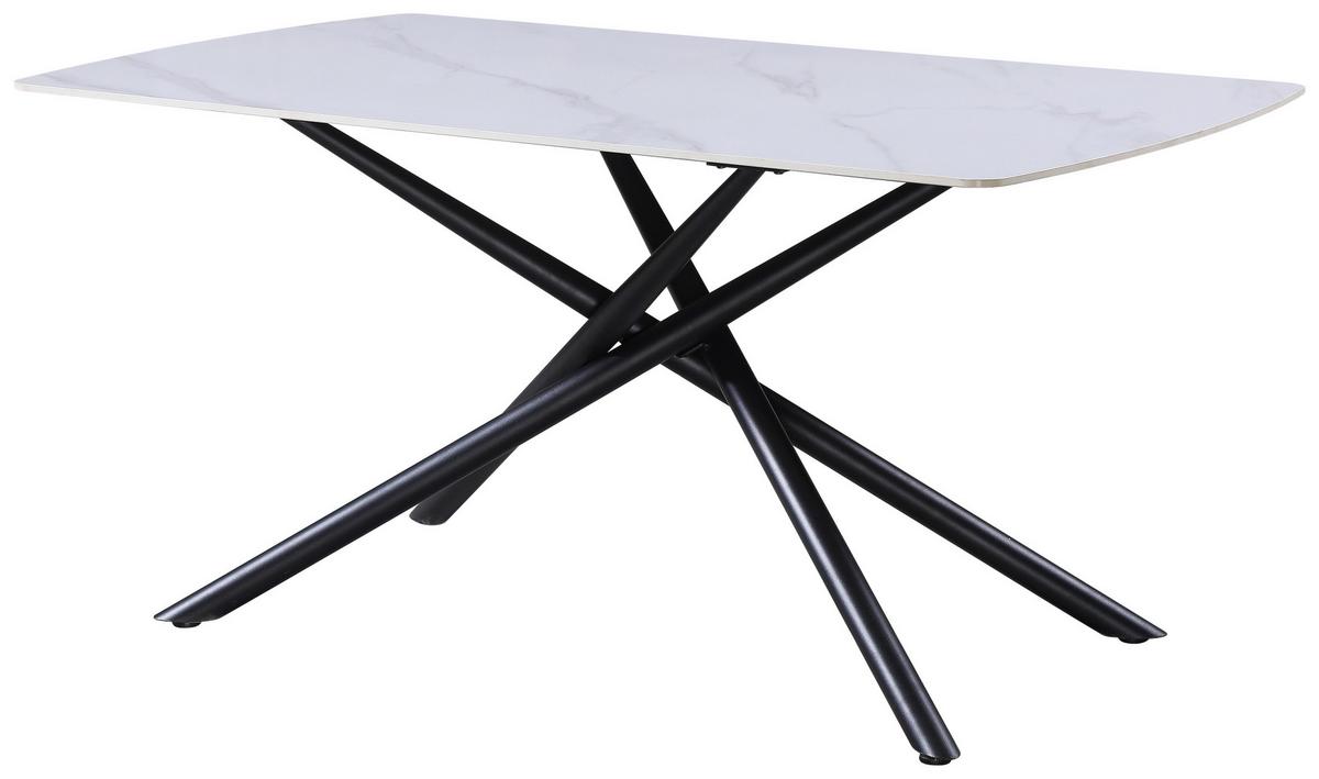 Jedilna Miza Mailand 140, Keramika - črna/bela, Moderno, kovina/keramika (140/75/90cm)