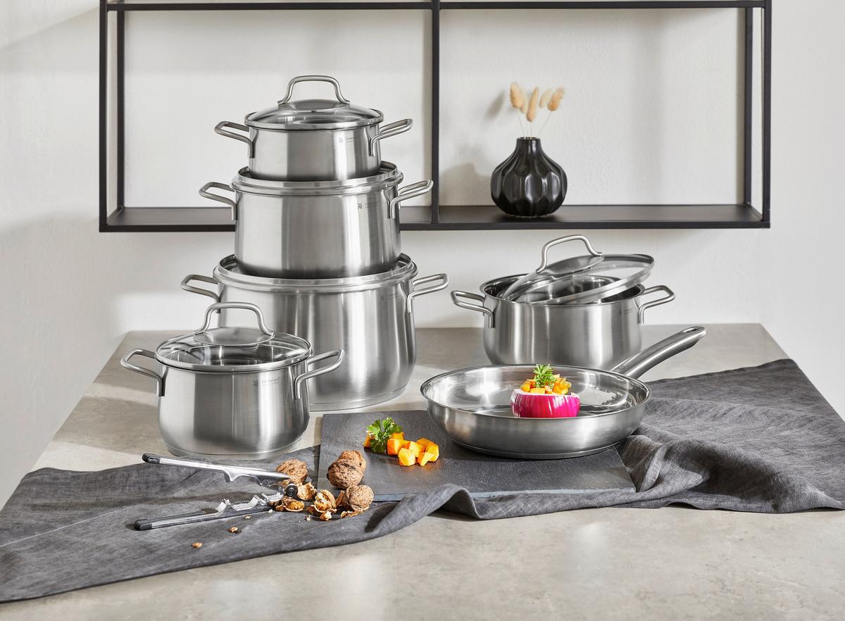 ZESTAW GARNKÓW 0739166030 WMF - kolor stalowy/przejrzysty, Basics, metal/szkło - WMF