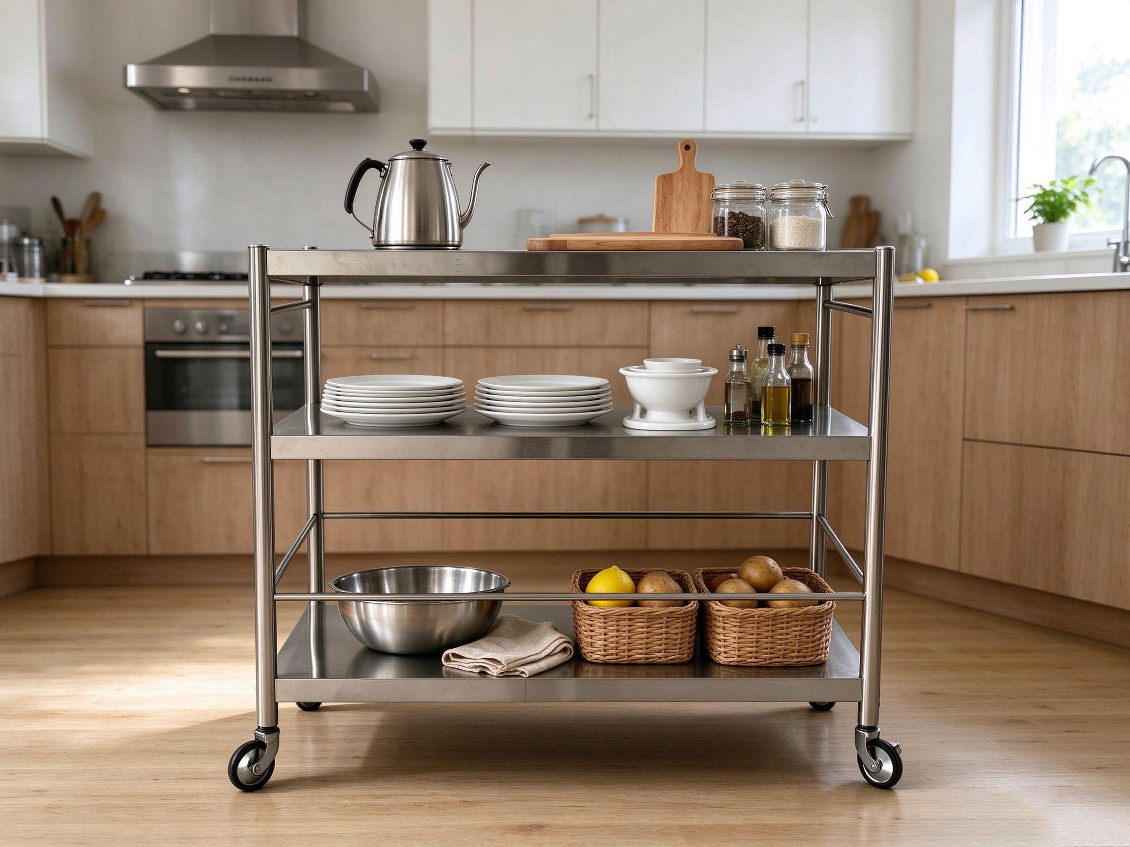 SERVERINGSVAGN SANDRO -EXKLUSIV- - silver/svart, Klassisk, metall/plast (95/88/55cm) - Mömax