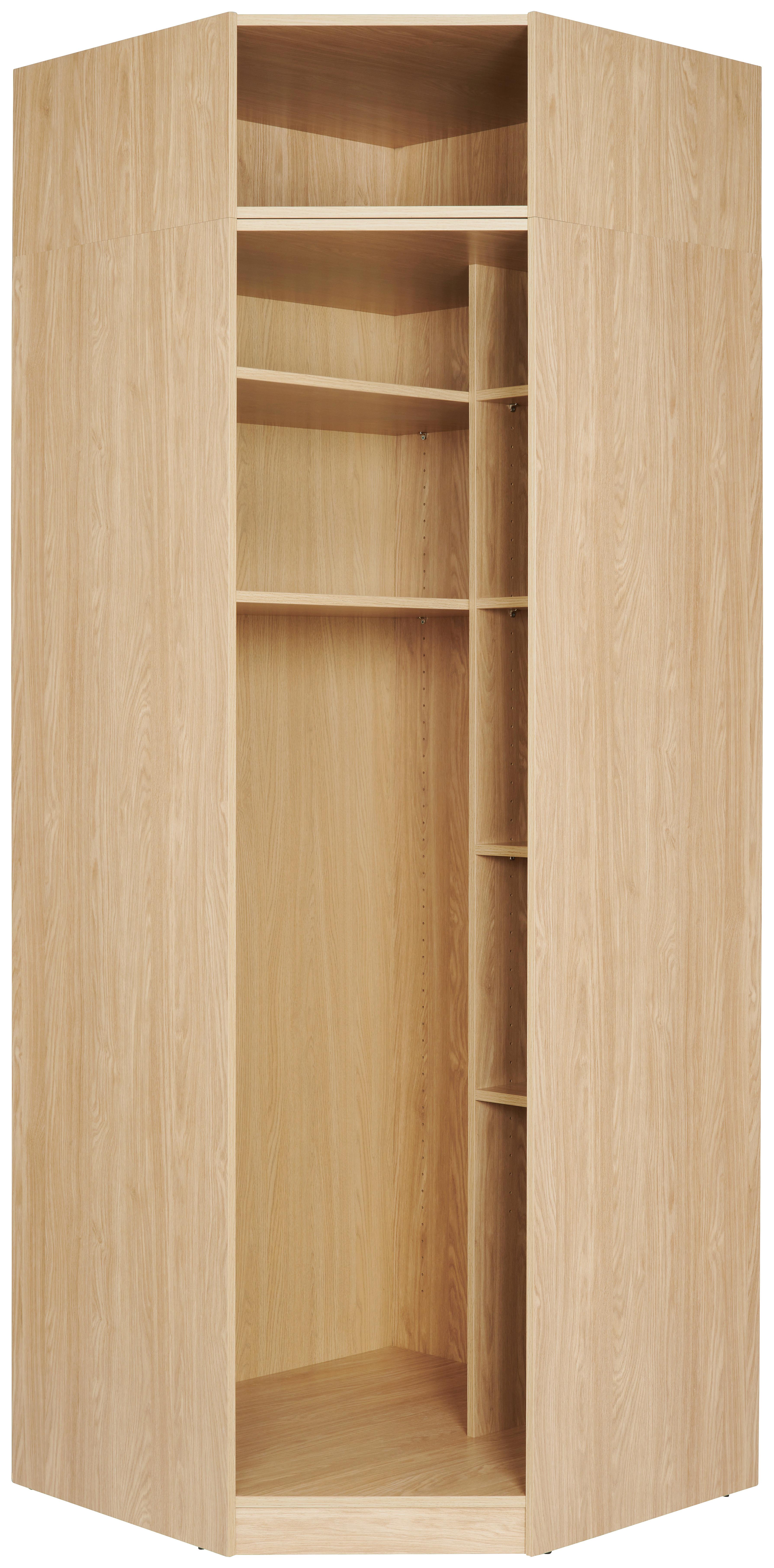 Eckschrankkorpus in Eichefarben - Eichefarben, Modern, Holzwerkstoff (91,1/242,2/91,1cm) - Based
