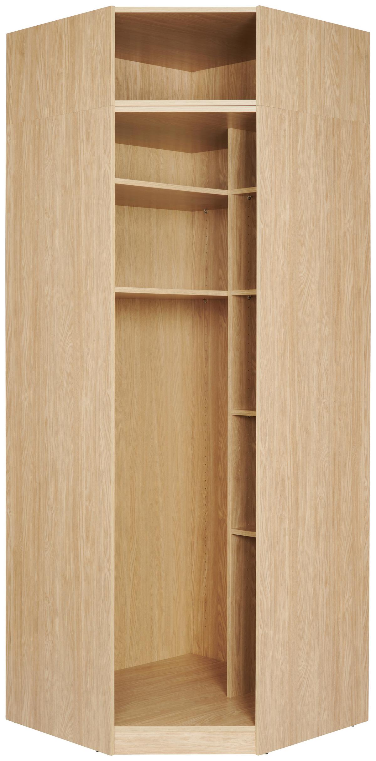 Eckschrankkorpus in Eichefarben - Eichefarben, MODERN, Holzwerkstoff (91,1/242,2/91,1cm) - Based
