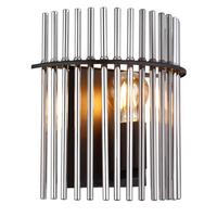 Wandleuchte Gorley Rauchfarben max. 60 Watt - Schwarz, KONVENTIONELL, Glas/Metall (25/12,5/26cm) - Globo