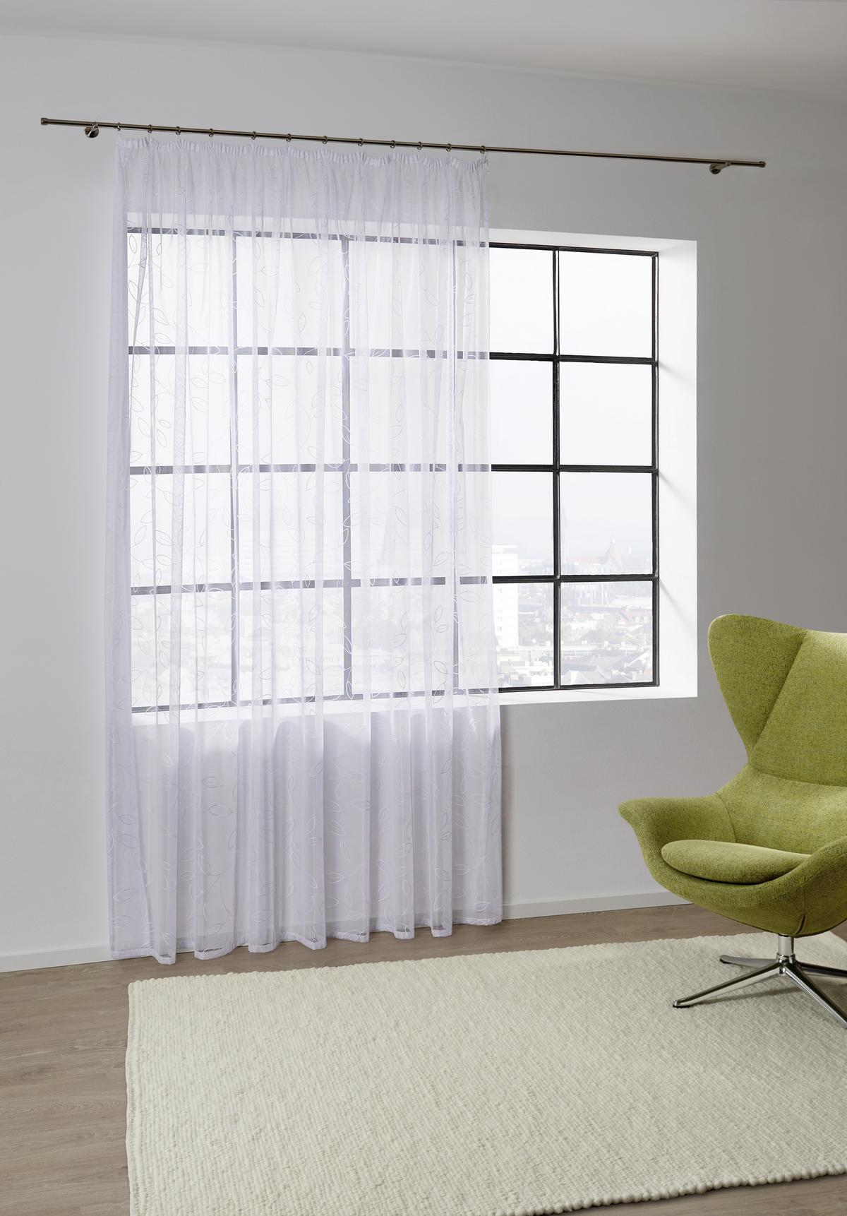 GOTOVA ZAVJESA FLOWER STORE 3 - bijela, Konvencionalno, tekstil (300/245cm) - Modern Living