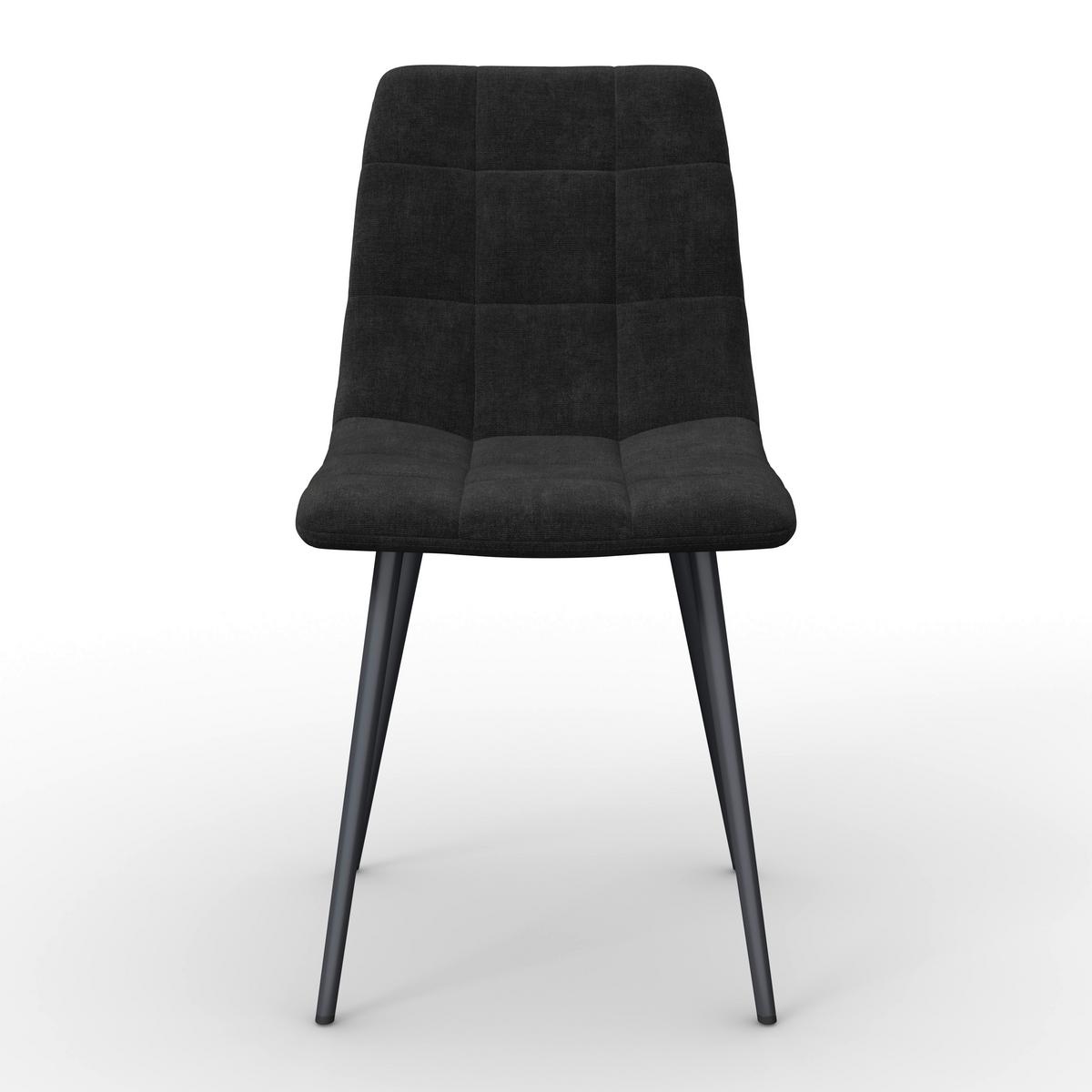Stuhl Ria Schwarz Mikrofaser Gepolstert - Schwarz, MODERN, Textil/Metall (44/87/54cm) - Bessagi Home