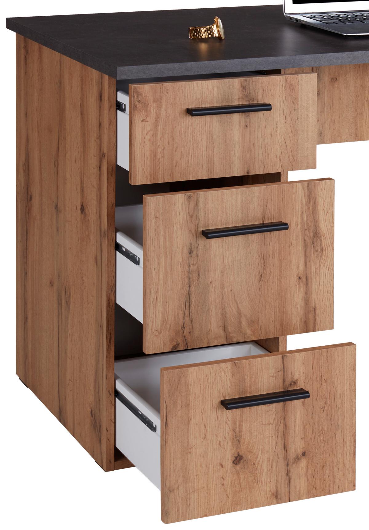 Masă de birou MX 143 - culoare lemn stejar, Modern, material pe bază de lemn (138/76/60cm) - Modern Living