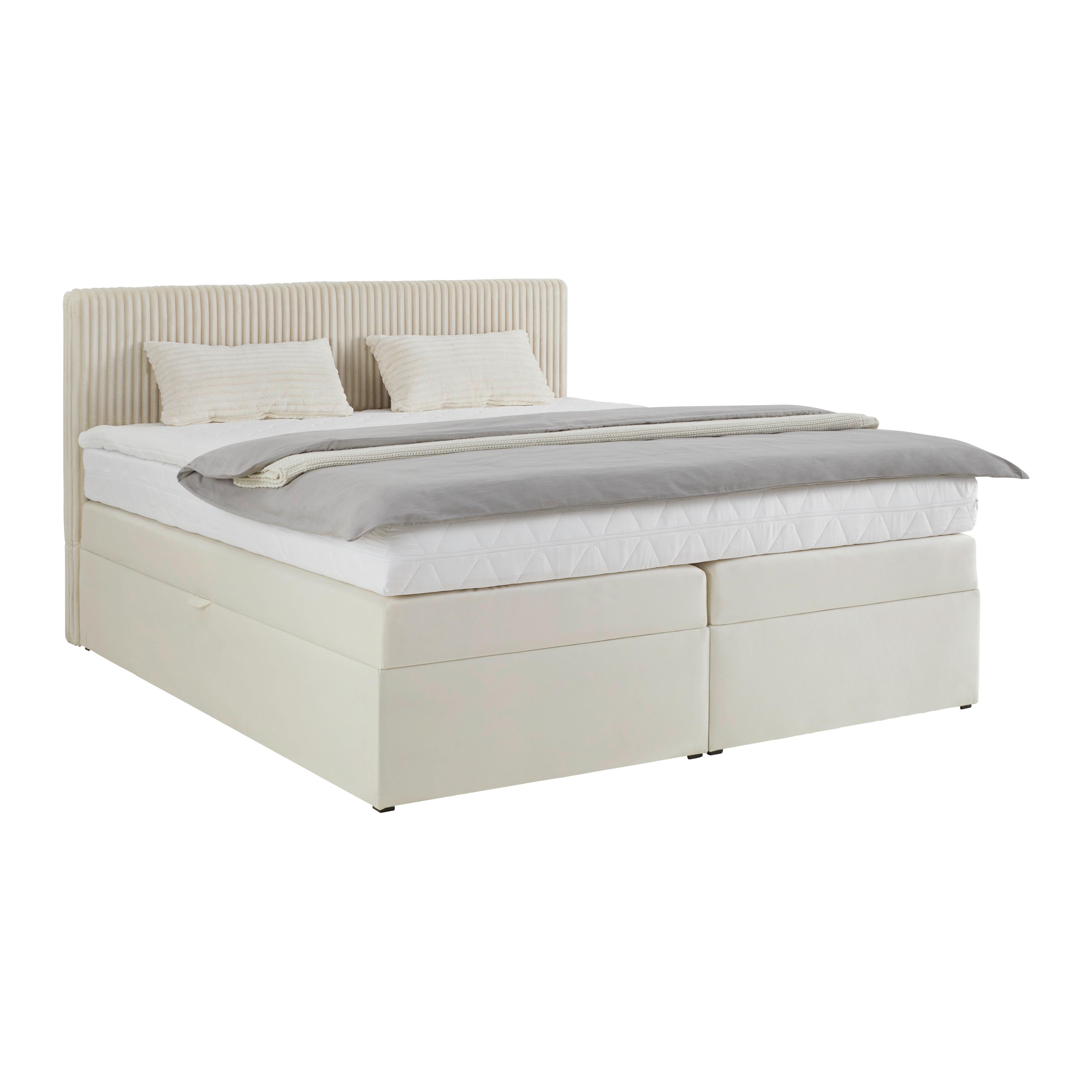 Boxspring Krevet Rossa 160/200 Cm - bež/crna, Konvencionalno, drvni materijal/tekstil (160/200cm) - Modern Living