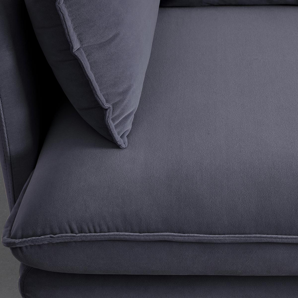 Sarokkanapé Rosa - szürke, Modern, textil/fém (226/84/163cm) - Bessagi Home