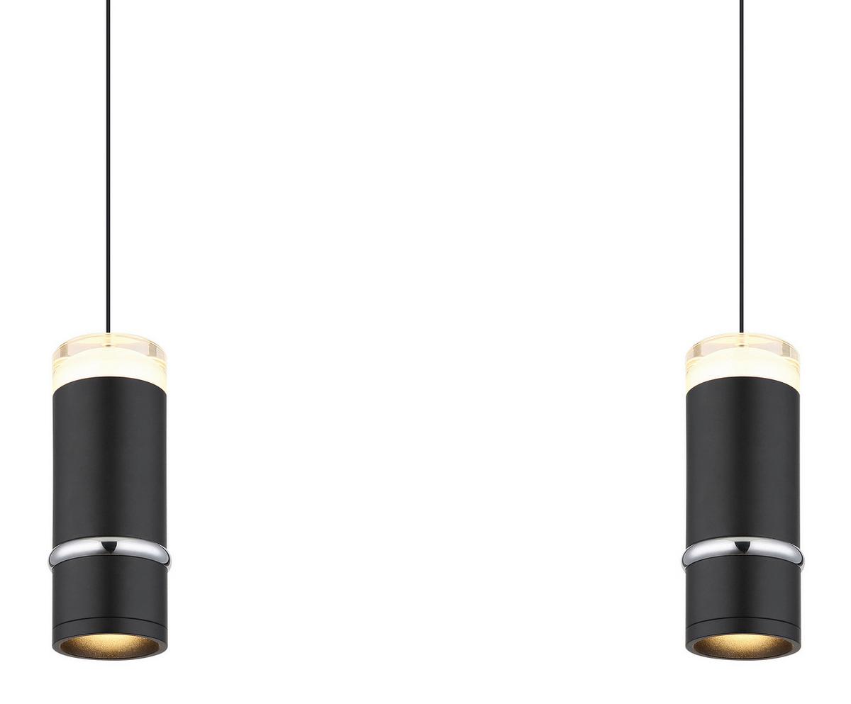 LED-HÄNGELEUCHTE 15699-3 ALVARADO - Schwarz, Design, Kunststoff/Metall (73/6,5/180cm) - Globo