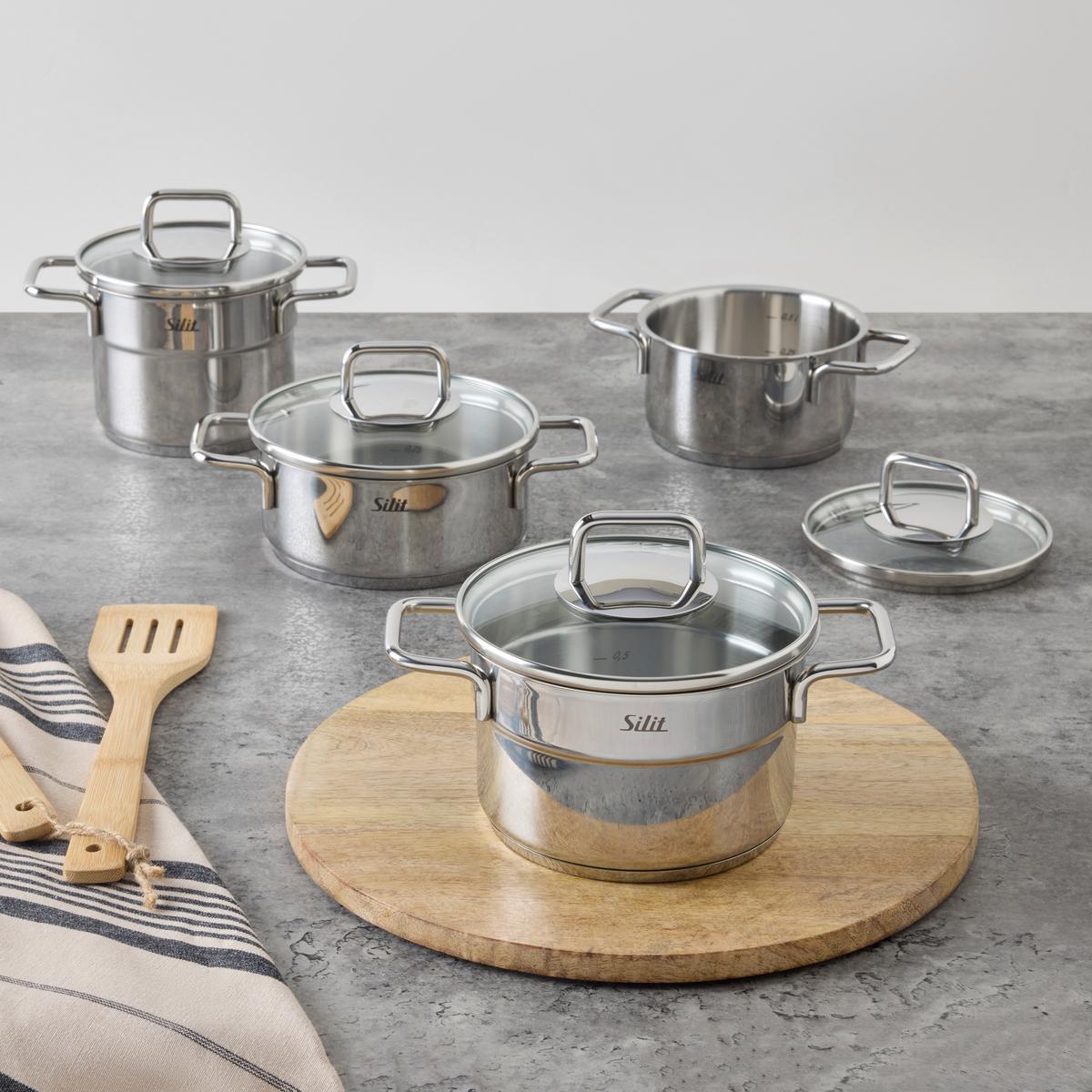 Kochtopfset Silit Extra Cook Mini Edelstahlfarben, 4-teilig - Edelstahlfarben, KONVENTIONELL, Metall (21,5/23,8/37,4cm) - Silit