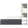 Wohnwand Jacky Anthrazit/Weiß - Anthrazit/Silberfarben, MODERN, Holzwerkstoff/Kunststoff (230/184/37cm) - Mömax