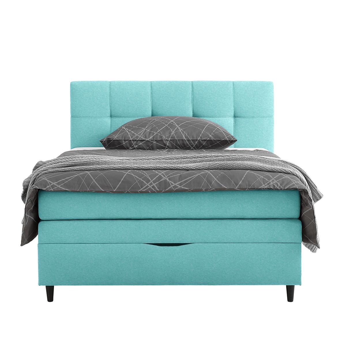 Boxspring Krevet Miami - tirkizna, Konvencionalno, drvni materijal/tekstil (120/200cm) - Modern Living