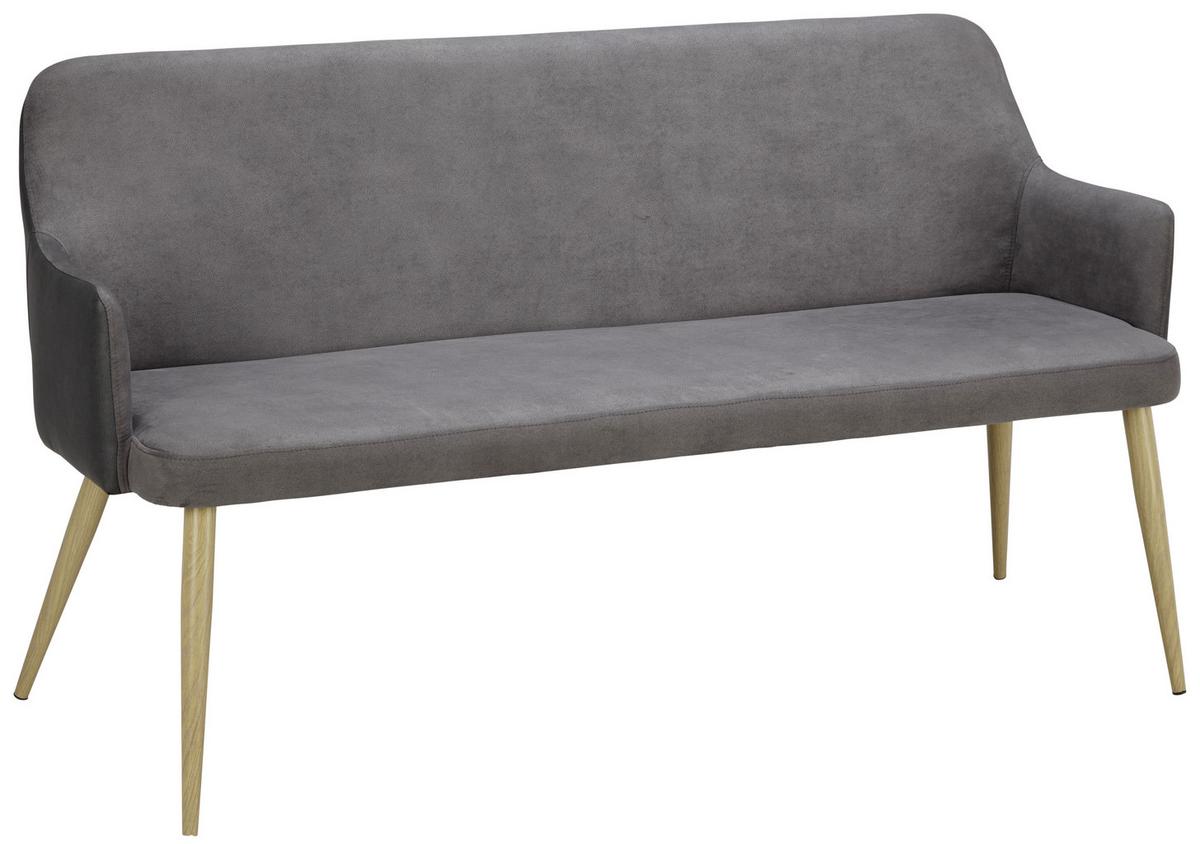 Sitzbank "Chrisi", dunkelgrau - Dunkelgrau, MODERN, Textil/Metall (150/84/54cm) - Bessagi Home