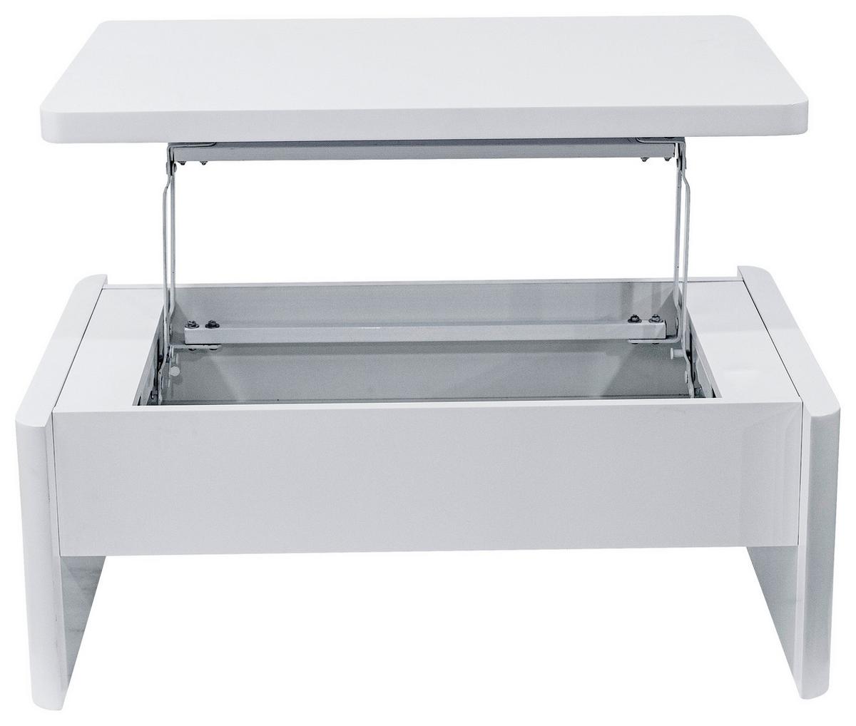 STOLIK KAWOWY NANCY - biały, Konventionell, materiał drewnopochodny/metal (90/60/38-63cm) - Xora