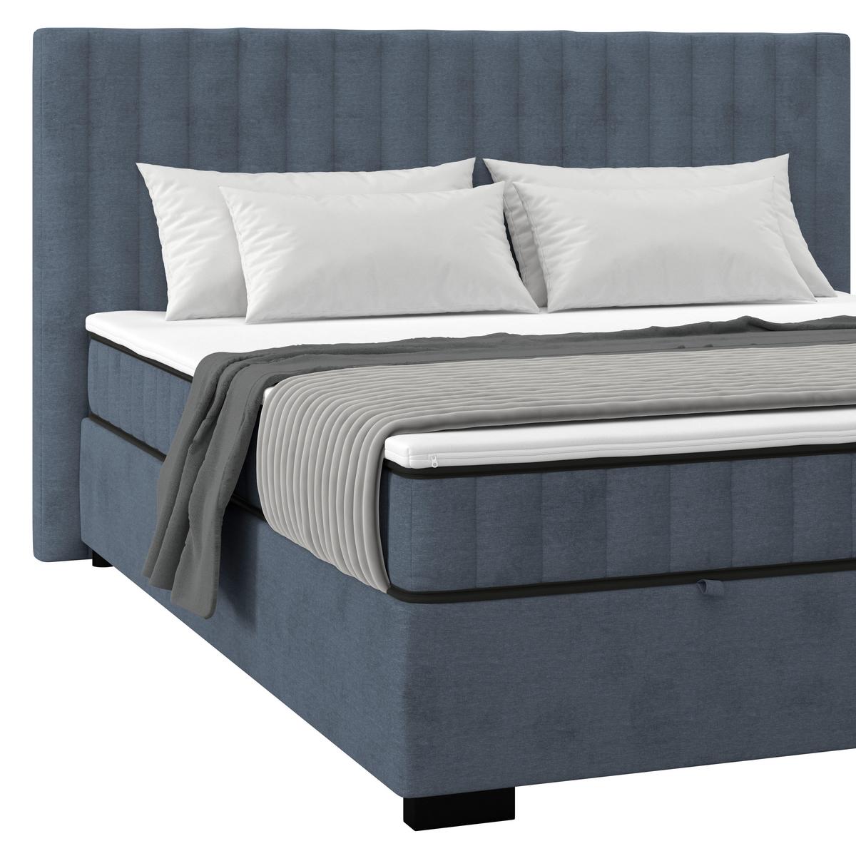 Box Krevet Maya C - crna/sivoplava, Moderno, drvni materijal/drvo (200/220cm) - Based