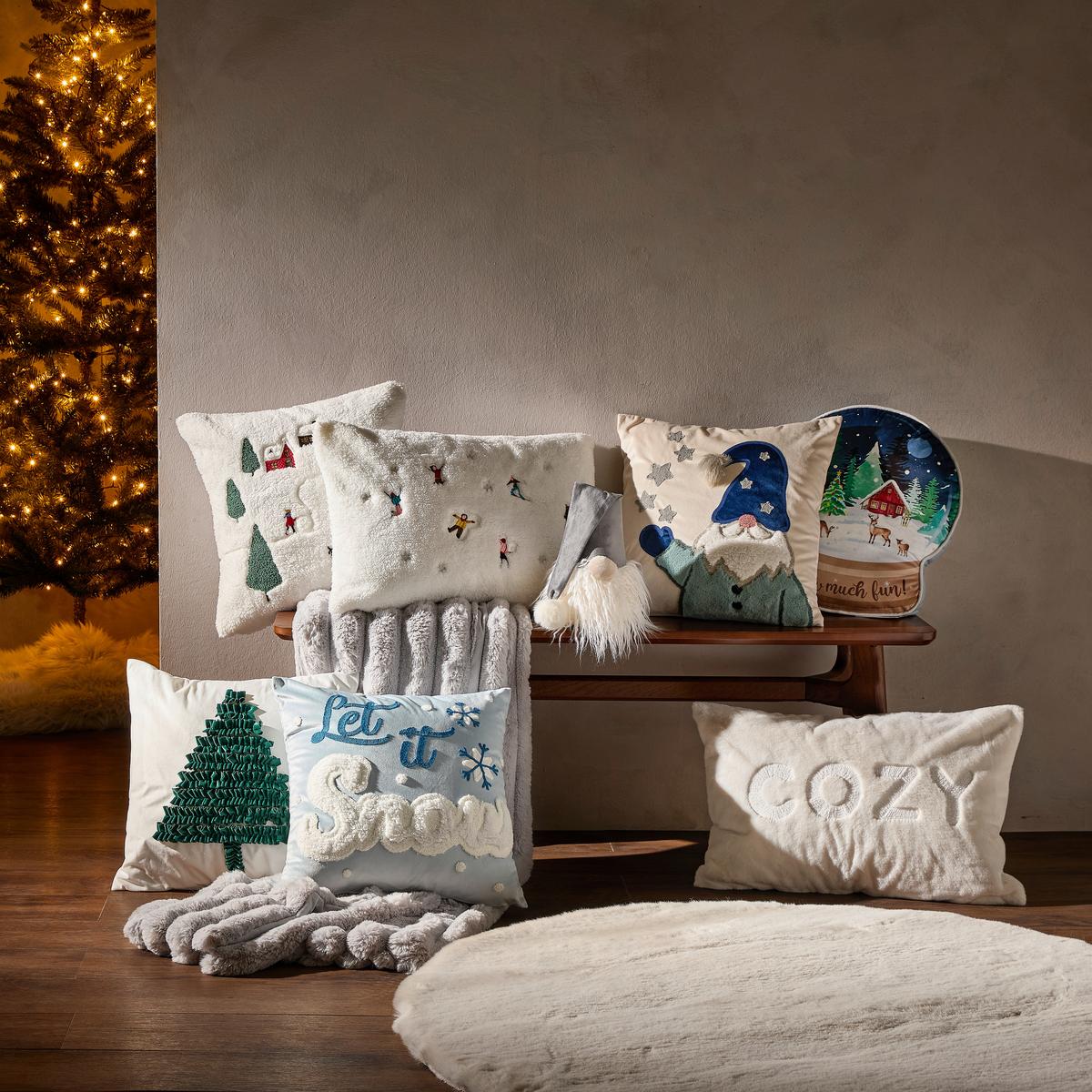 POSZEWKA NA PODUSZKĘ WINTERWORLD - biały, Design, tkanina (40/60cm) - X-Mas