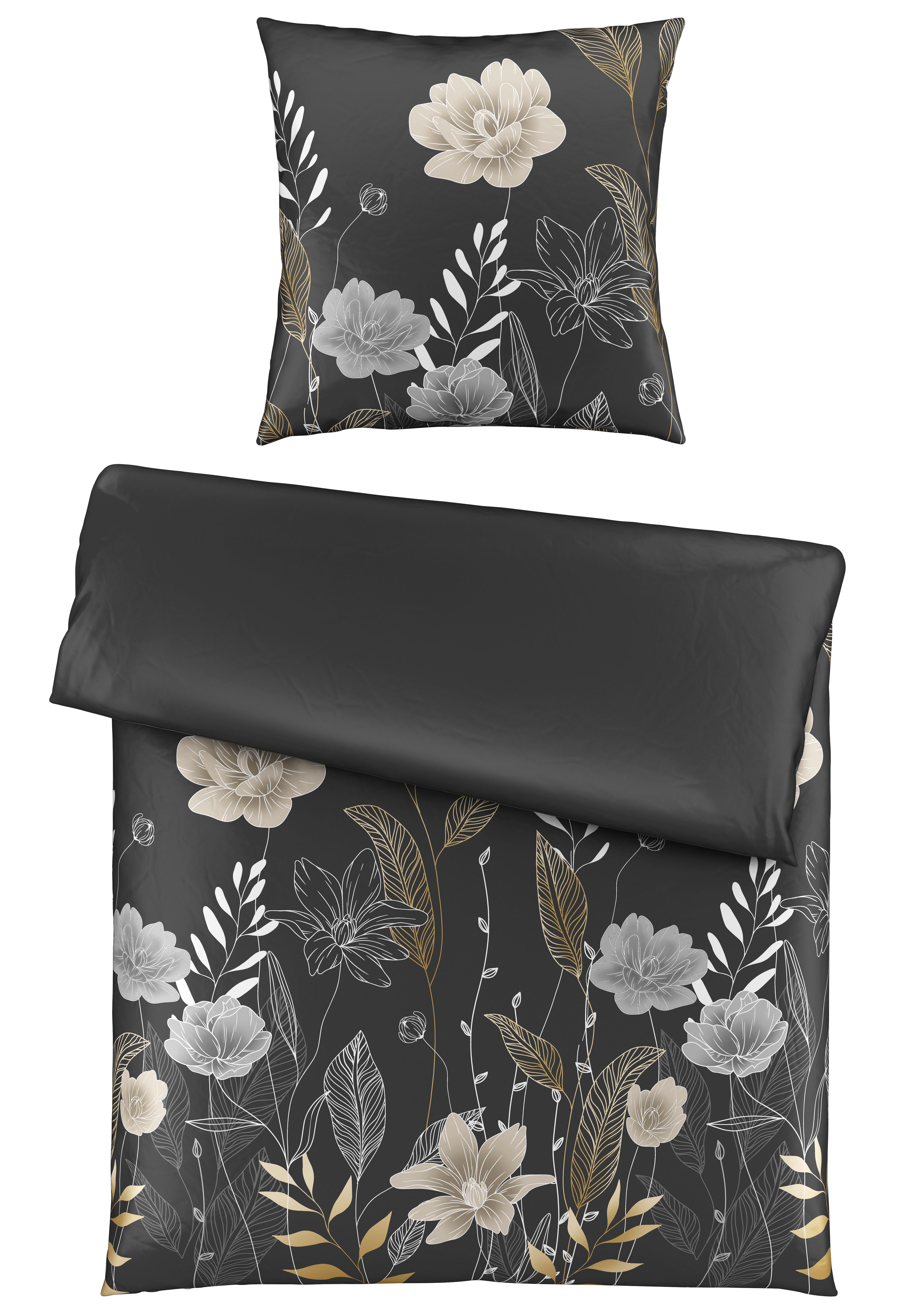 Bettwäsche Nala in Grau ca. 135x200cm - Anthrazit, ROMANTIK / LANDHAUS, Textil (135/200cm) - Mömax