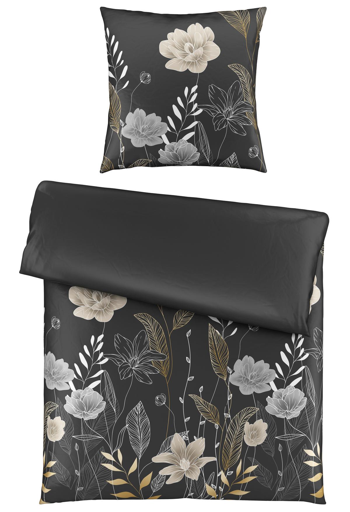 Bettwäsche Nala in Grau ca. 135x200cm - Anthrazit, ROMANTIK / LANDHAUS, Textil (135/200cm) - Mömax