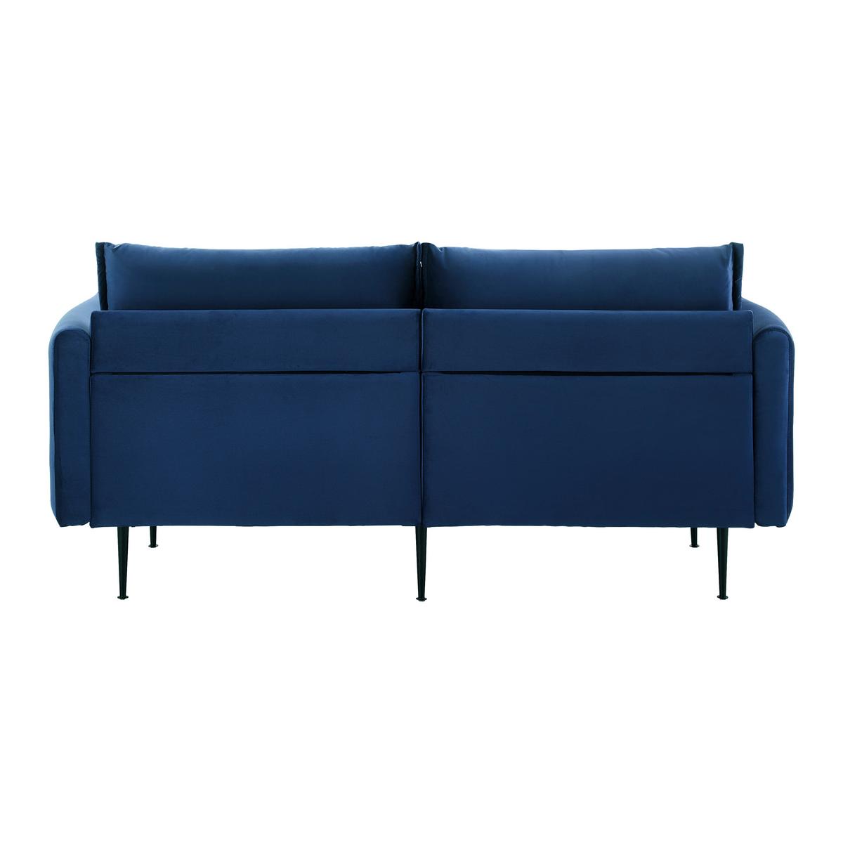 Sofa Yara Grün Samt - Blau/Schwarz, MODERN, Holz/Textil (194/77/92cm) - Bessagi Home