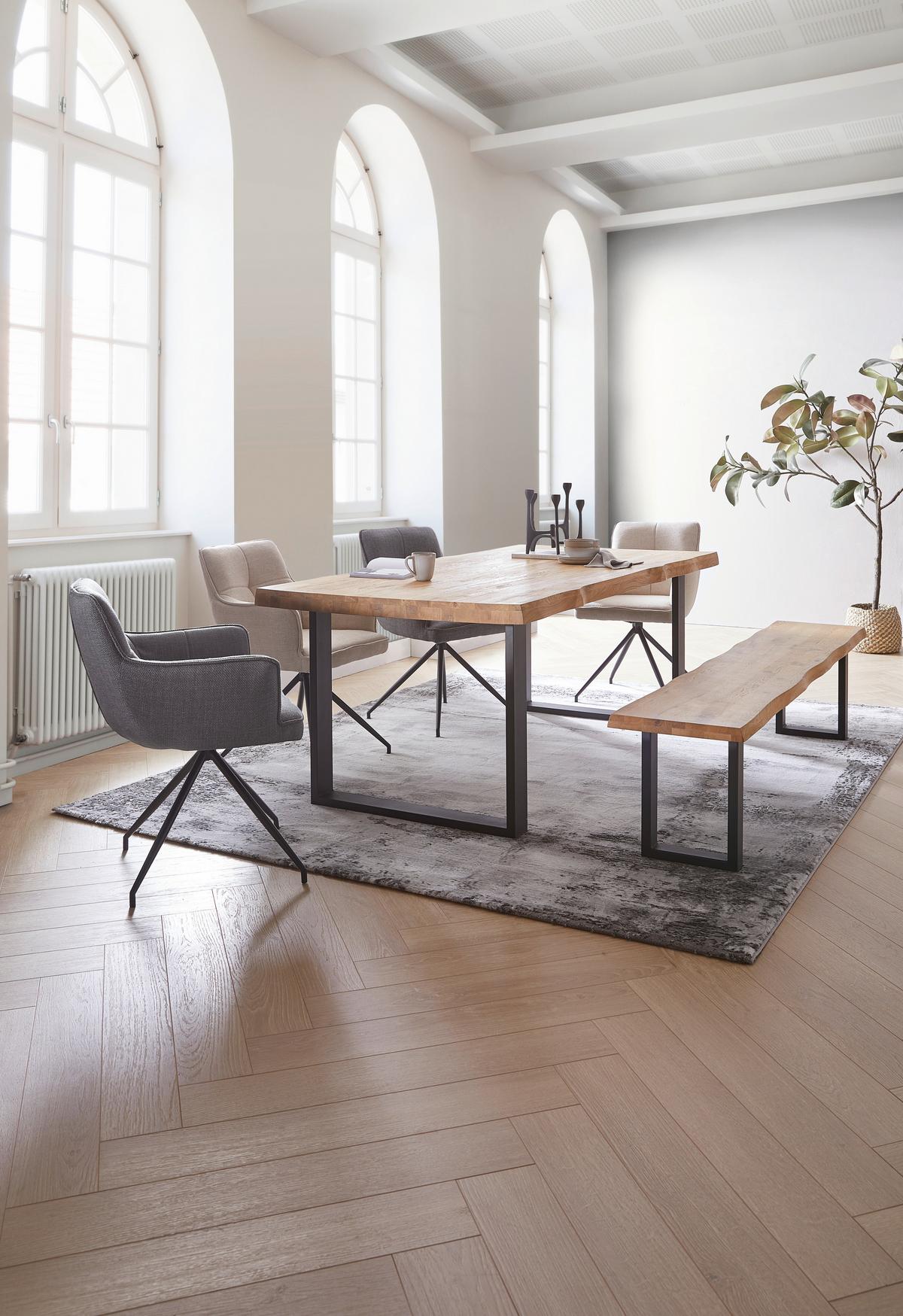 ŁAWKA COUNTRY - czarny, Natur, metal/drewno (160/44/40cm) - Landscape