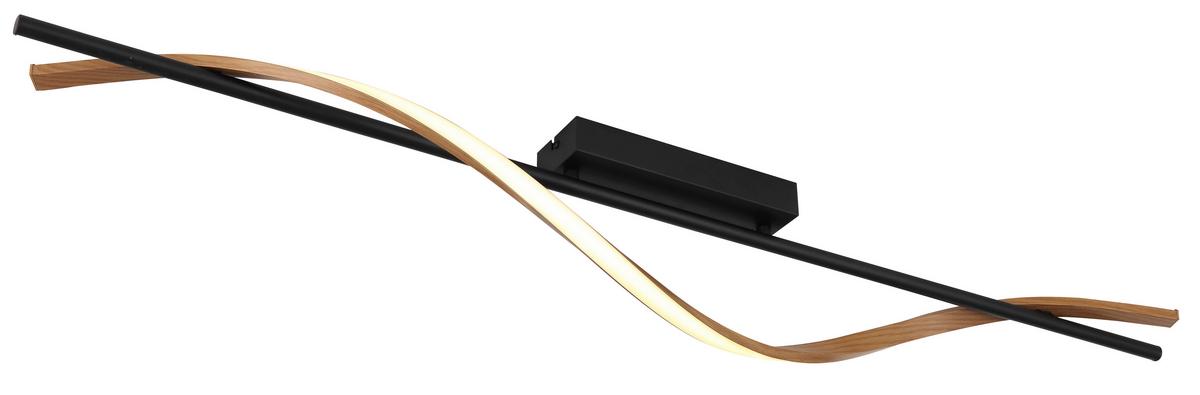Led Plafonjera Watkins - bela/braon, Dizajnerski, metal/plastika (115/14/17cm) - Globo