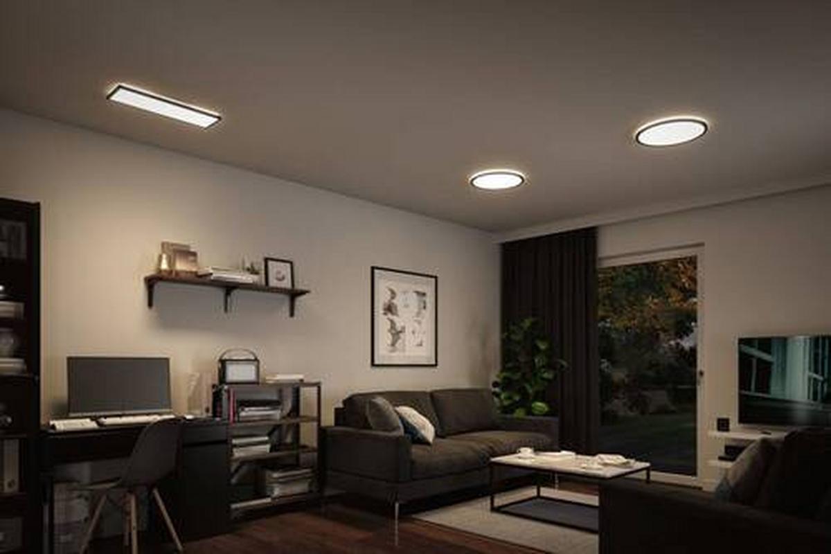 LED-Paneel Atria in Schwarz max. 22 Watt - Schwarz, Basics, Kunststoff (58/20cm) - Paulmann