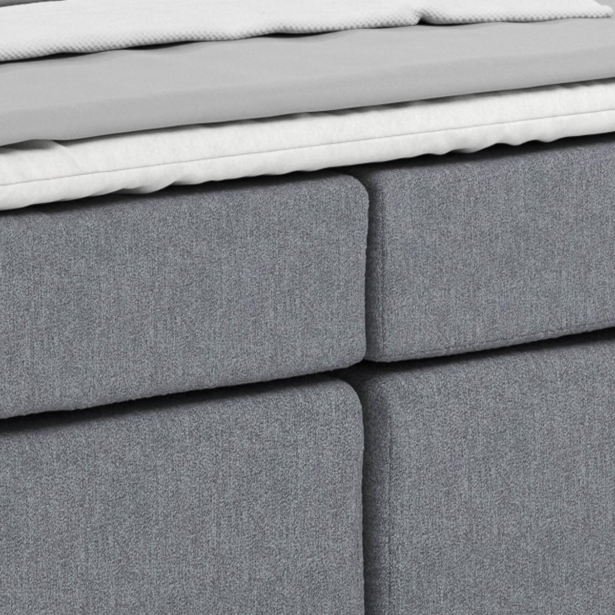 Boxspring Krevet Nero - plavkastosiva/boje kroma, Konvencionalno, tekstil/metal (160/200cm) - Best Price