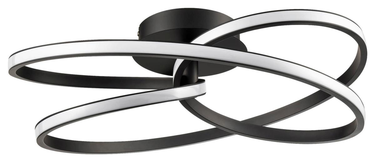 LED-Deckenleuchte Mofer max. 33 Watt - Schwarz, MODERN, Kunststoff/Metall (50/13cm) - Premium Living