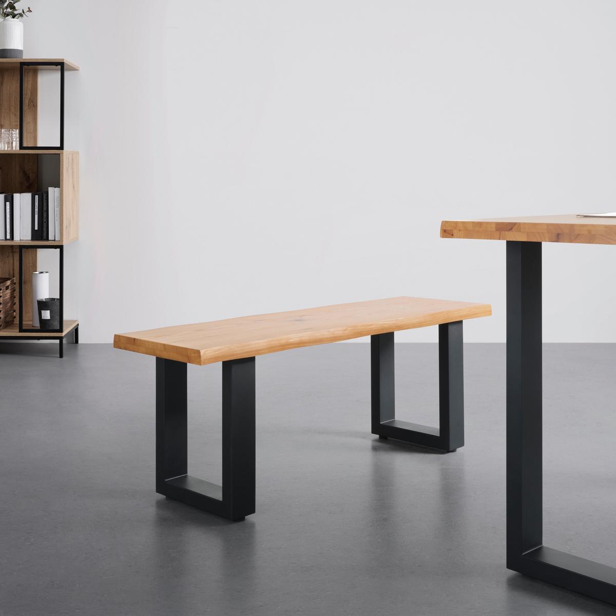 Ülőpad Boston - fekete/Artisan tölgy, Modern, fa/fém (120/45/38cm) - Modern Living