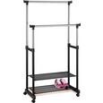 Cuier Mobil Tacitus - culoare crom/negru, Modern, metal (81/118-160/43cm) - Ombra Cuier Mobil Tacitus - culoare crom/negru, Modern, metal (81/118-160/43cm) - Ombra