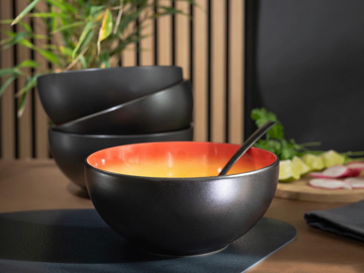 Tálszett 24929 Hot Red Buddha Bowl - sárga/fekete, Trend, kerámia (17,5/8,5cm) - Creatable