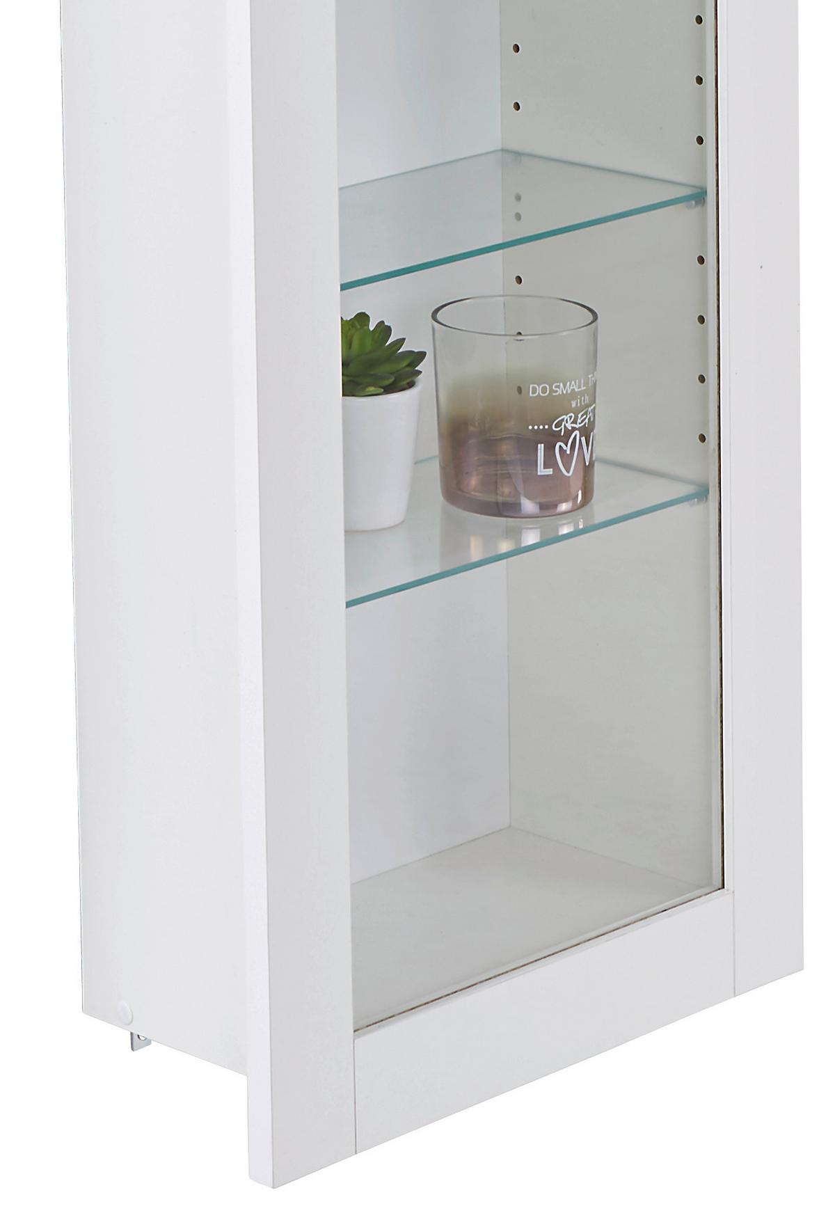 Falivitrin Fehér 8 Üvegpolccal Boni - fehér, Modern, faalapú anyag/Üveg (42/168,5/17cm)