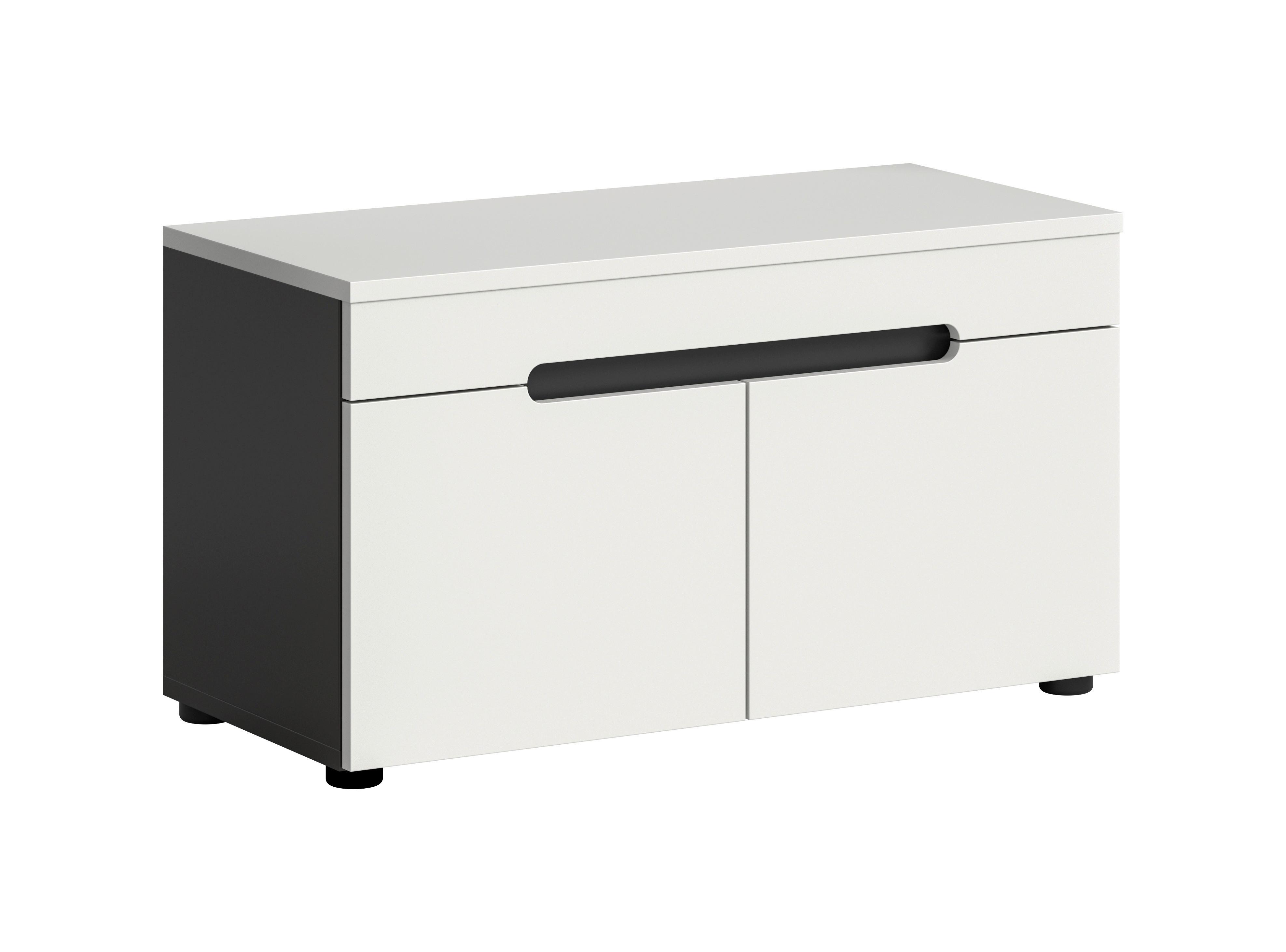 Garderobna Klop Canu, Bela, Siva - siva/črna, Design, umetna masa/leseni material (80/45/37cm) - Livetastic