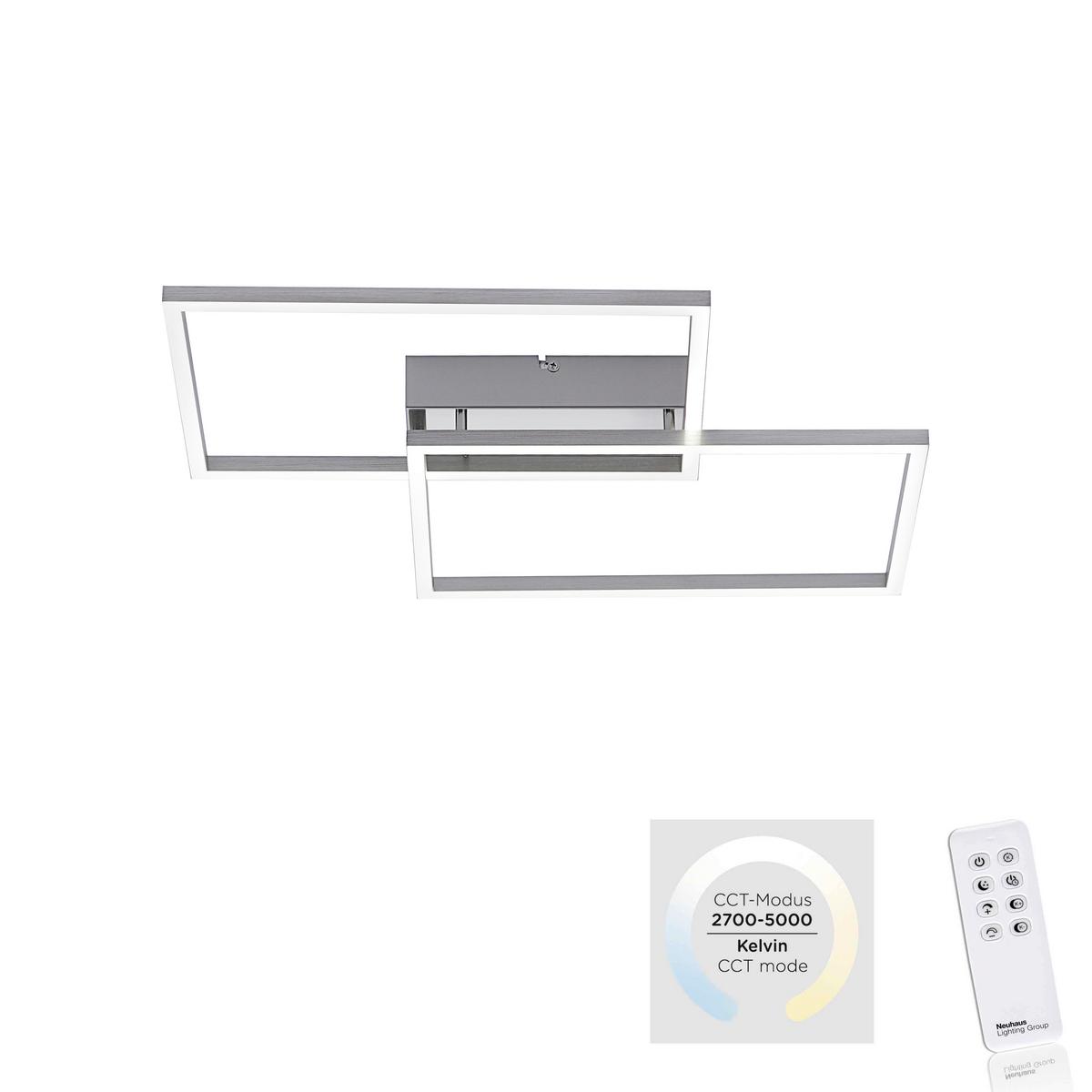 LED-Deckenleuchte Iven max. 35 Watt - Nickelfarben, Design, Kunststoff/Metall (50,4/42/7cm)