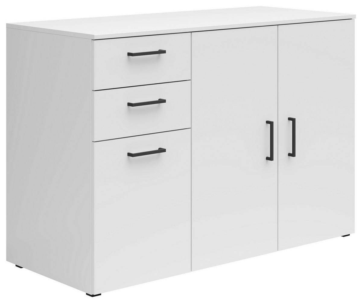 Kommode Multistauraum Weiss - Weiss/Anthrazit, Modern, Holzwerkstoff/Kunststoff (120/83/52cm) - Premium Living
