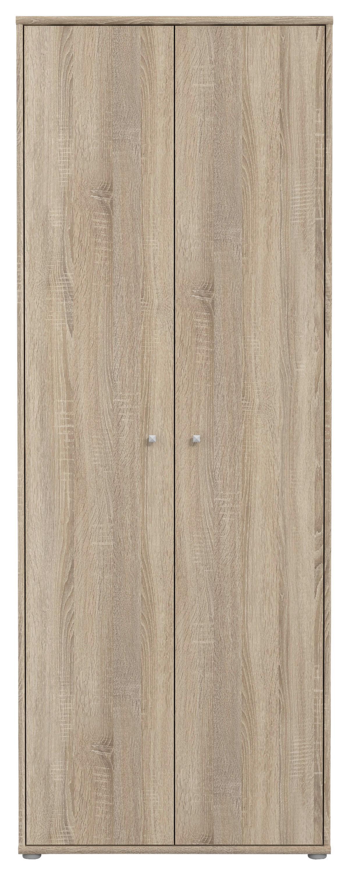 Omara S Klasičnimi Vrati Tempra 2, Barva Hrasta - barve aluminija/hrast sonoma, Design, umetna masa/leseni material (73,7/197,5/34,8cm)