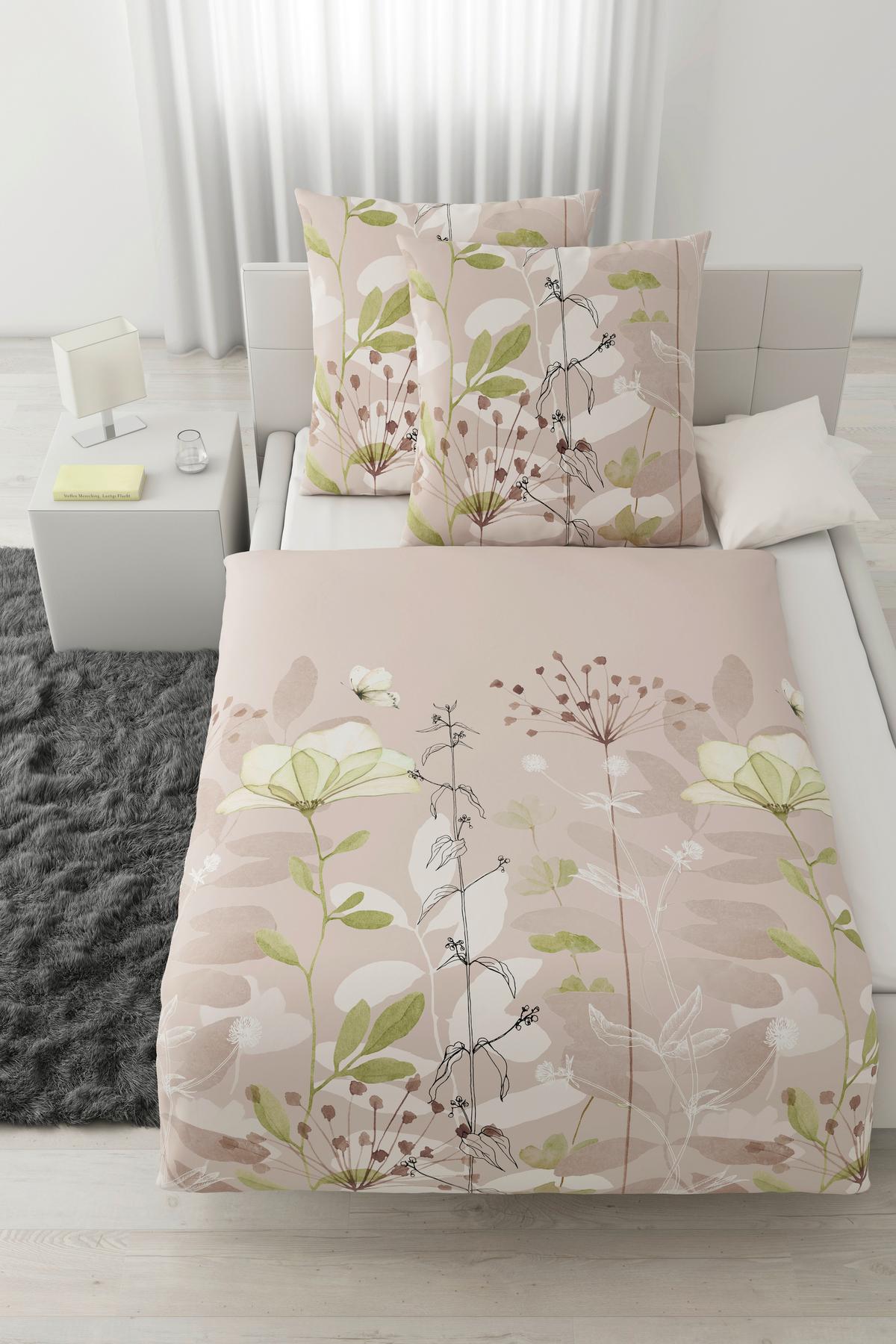 BETTWÄSCHESET LOALA XXL - Beige/Grün, Romantik / Landhaus, Textil (200/210cm) - Mömax