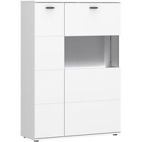 Vitrină RION - alb, Modern, sticlă/material pe bază de lemn (90/132,4/38cm) - Modern Living