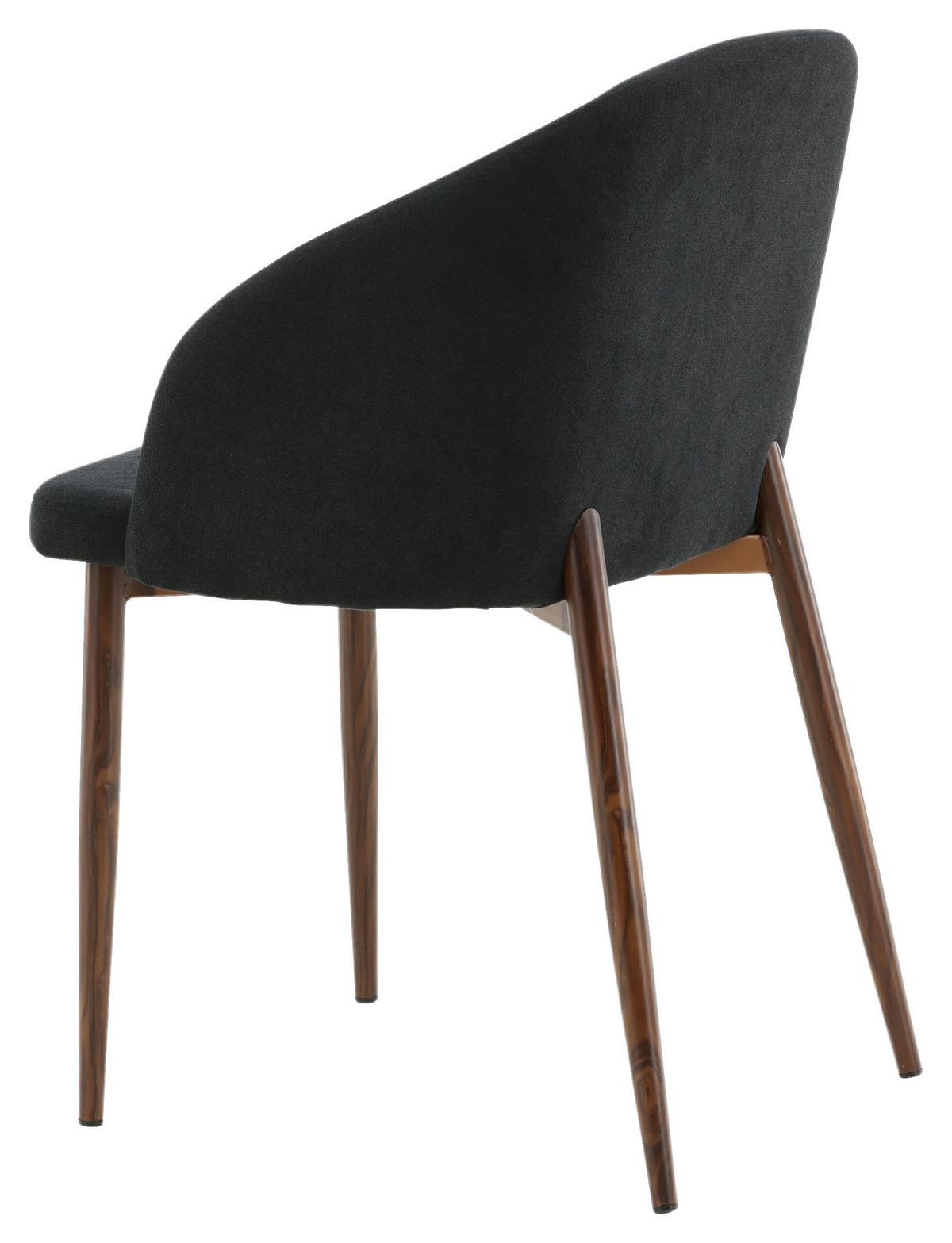 STUHL-SET ARCH - Walnussfarben/Schwarz, Design, Holz/Textil (48,5/83/55cm) - Livetastic