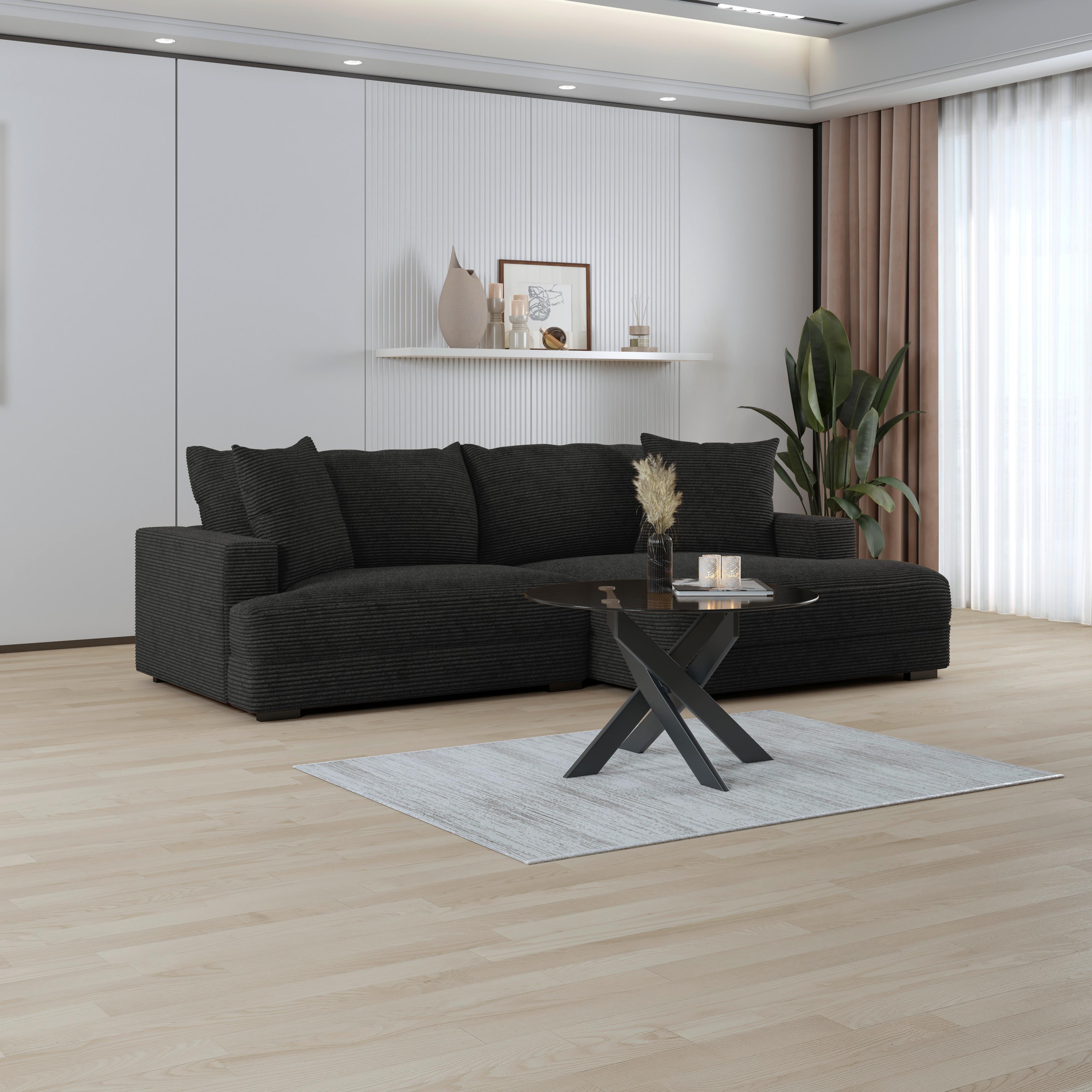 Coltar PELLE - gri, Modern, textil (265/180cm)