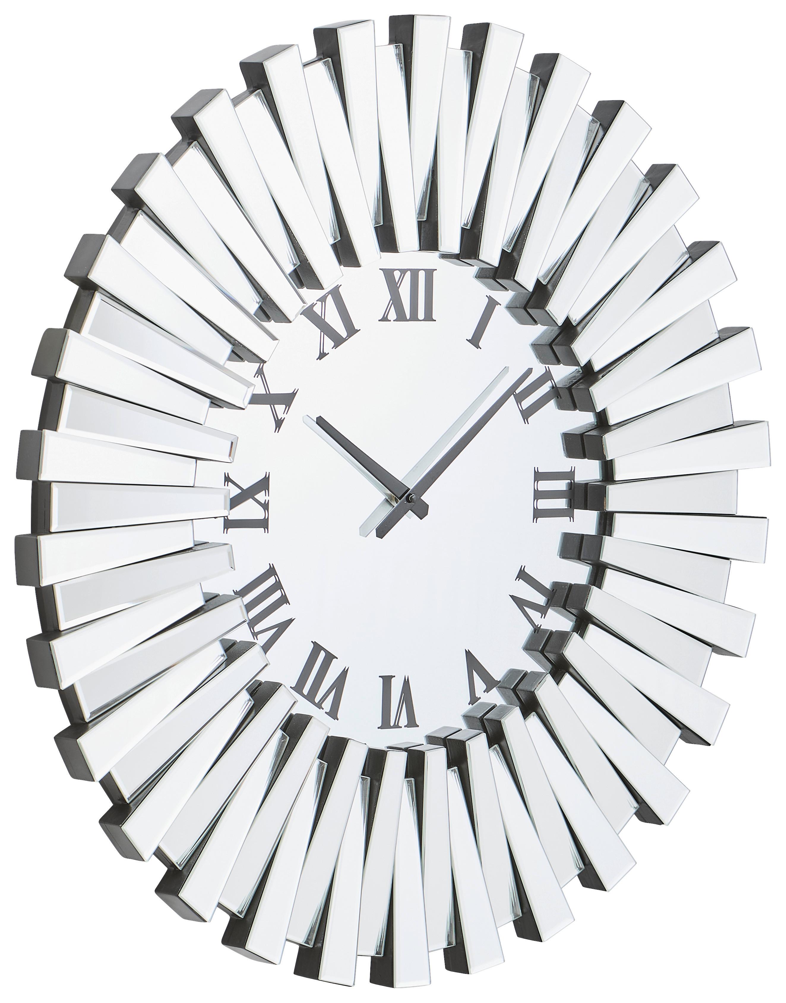 ZEGAR ŚCIENNY RÓŻA - przejrzysty, Design, materiał drewnopochodny/szkło (80/80/2,4cm) - MID.YOU